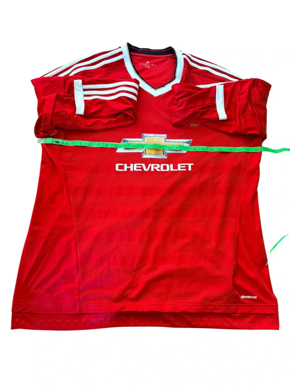 Adidas Manchester United red long sleeve jersey short size 2XL